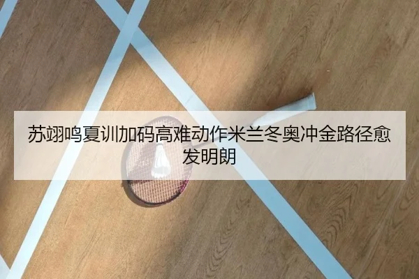 苏翊鸣夏训加码高难动作米兰冬奥冲金路径愈发明朗